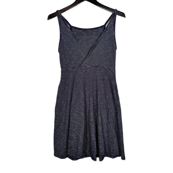 Toad & Co Nautical Blue Striped Sleeveless Dress Size S Athletic Tennis Pockets - Picture 1 of 8
